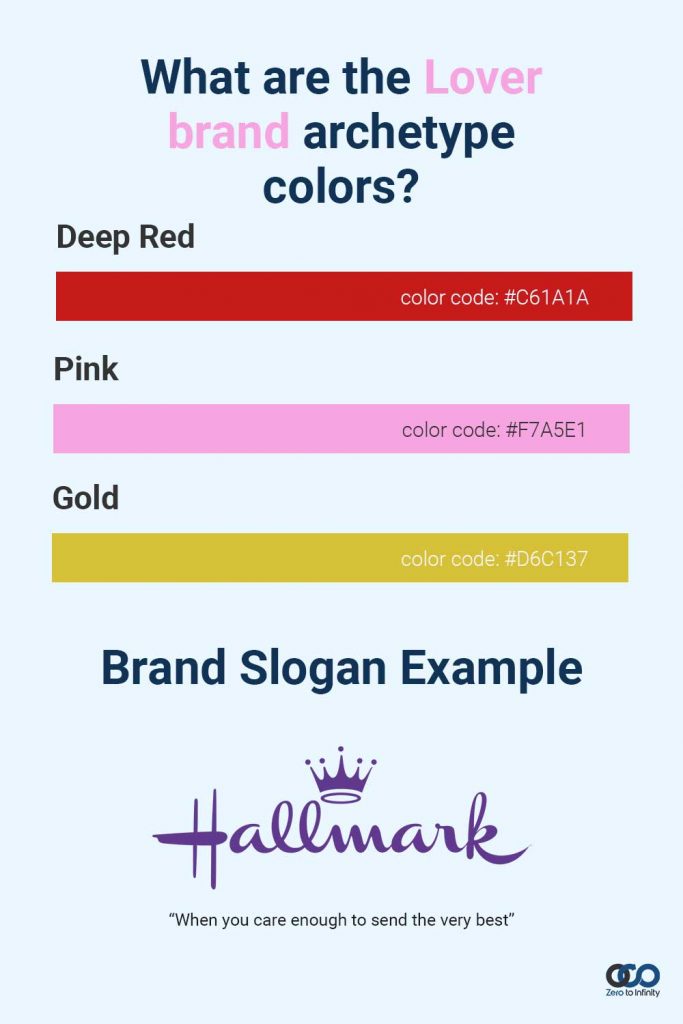 Lover Brand Archetype colors